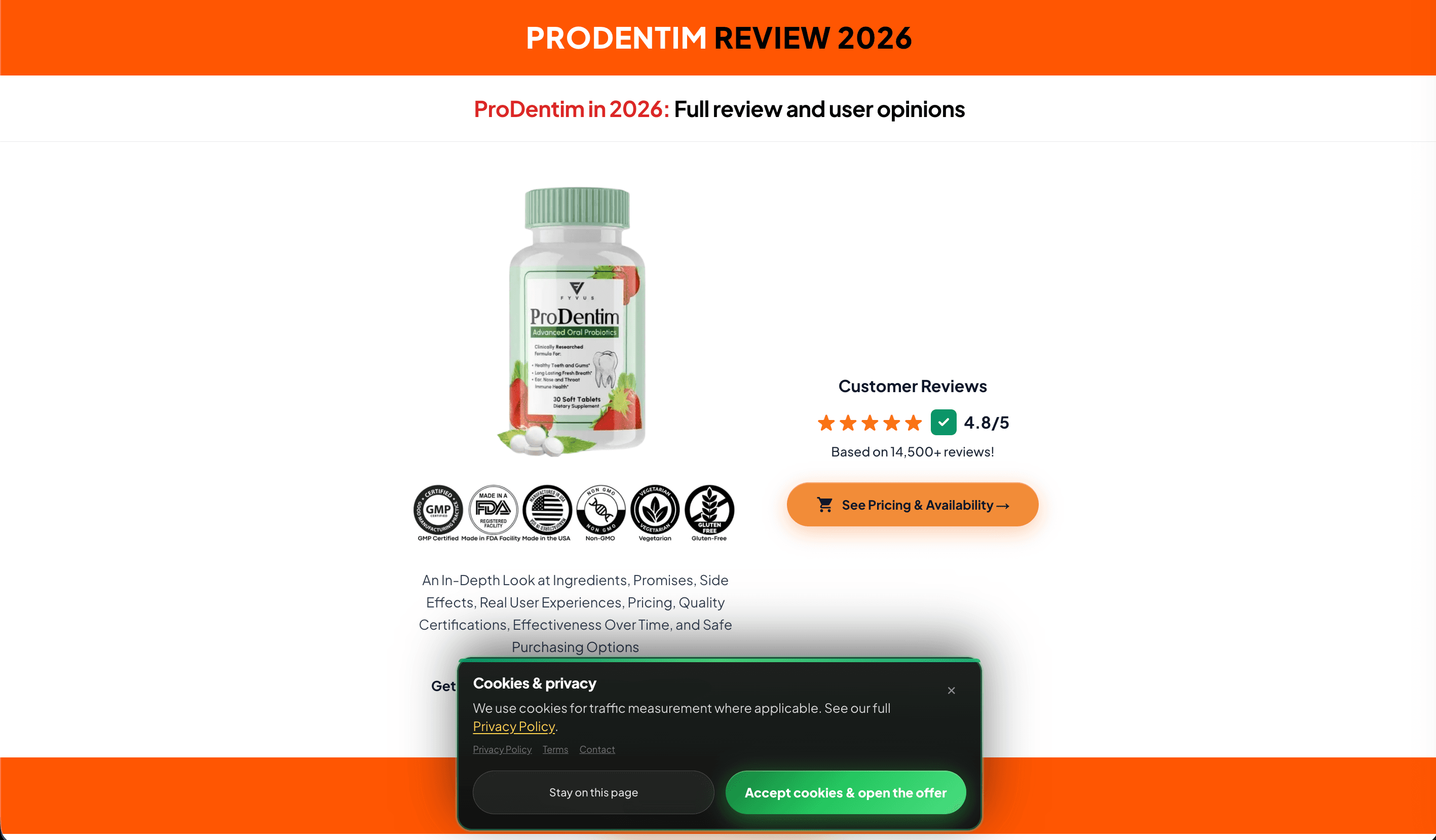 Formato 2 de landing page em estilo review